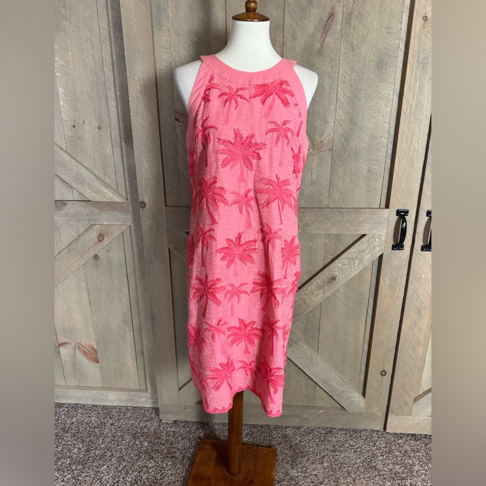 Talbots embroidered palm tree shift dress Size 8 - Picture 2 of 12